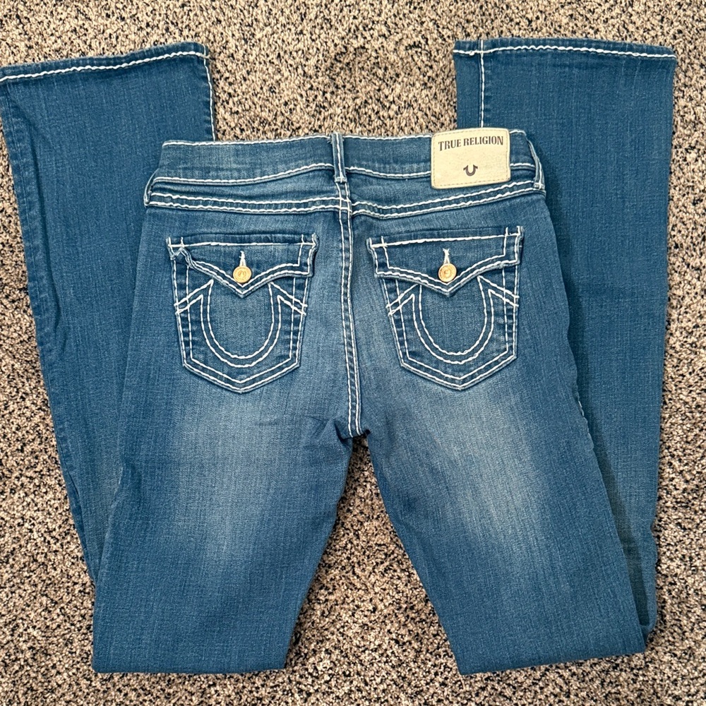 True Religion Women's Classic Blue Mid Rise Bootcut Jeans